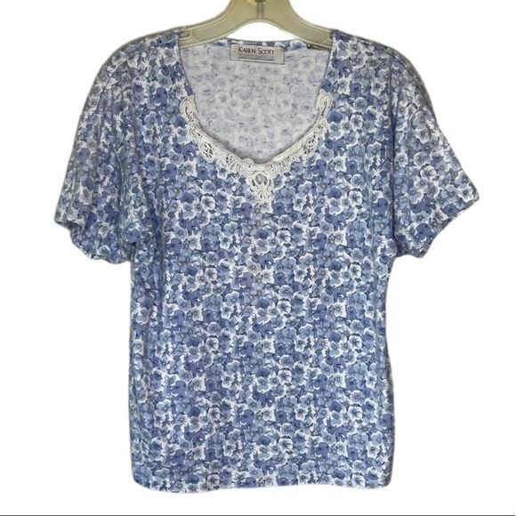 Karen Scott Floral Top - Picture 1 of 7